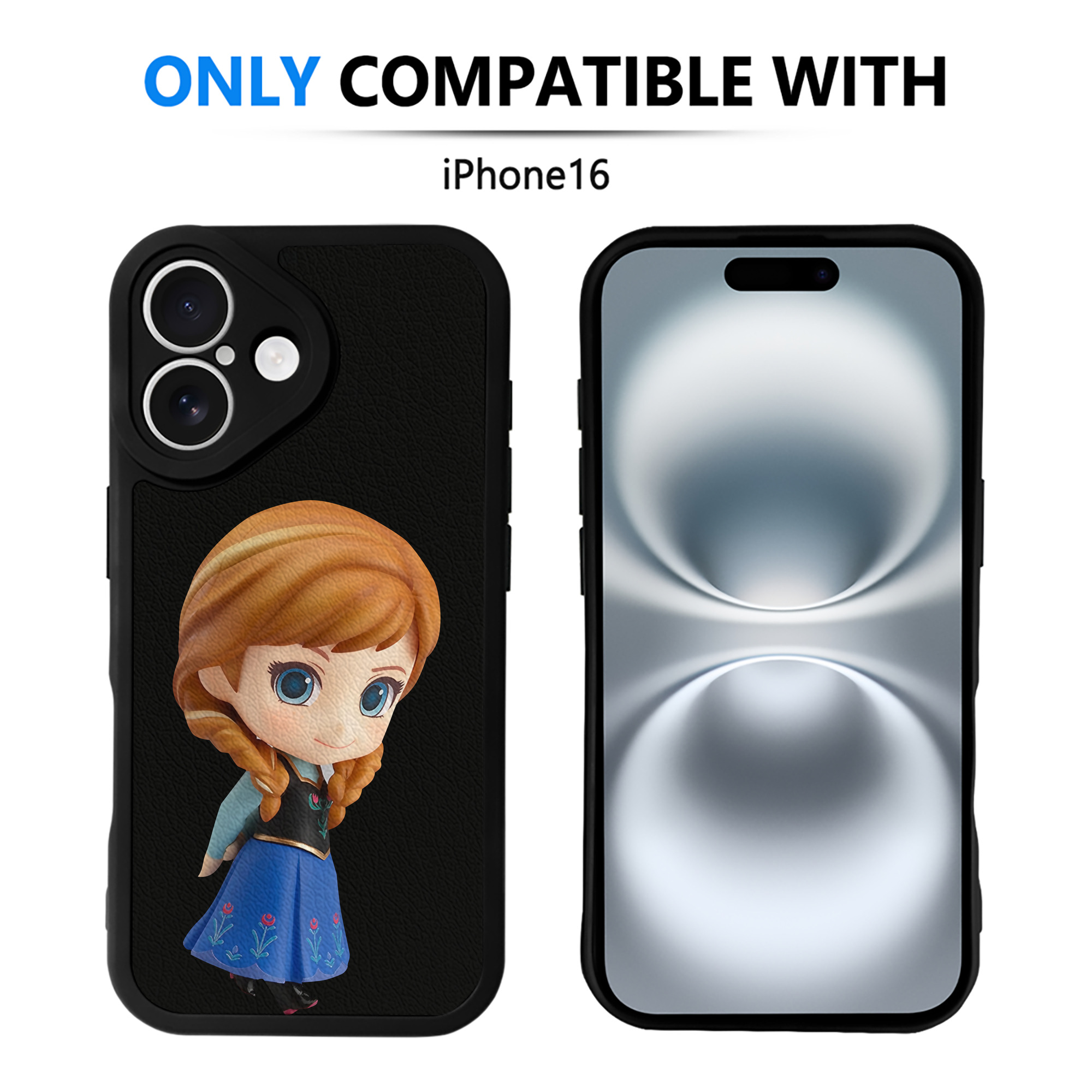 （画像用） アナと雪の女王 アンナ エルサ Frozen Anna Elsa 【iPhone 16シリーズ対応】シリコンスマホケース（レザー調） 材質：シリコン